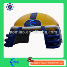 Gigante inflável rubi capacete para venda capacete de futebol inflável capacete túnel para futebol jogo